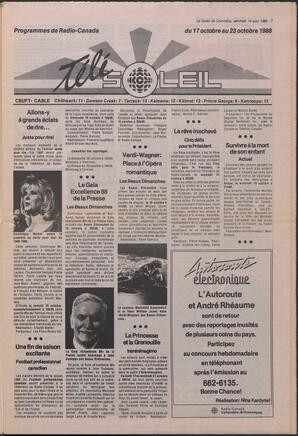 Le Soleil de Colombie, October 14, 1988, page 8