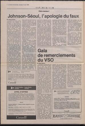 Le Soleil de Colombie, October 14, 1988, page 5