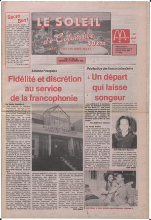 Le Soleil de Colombie, October 14, 1988, page 2