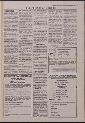 Le Soleil de Colombie, September 30, 1988, page 15