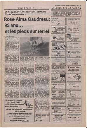 Le Soleil de Colombie, September 16, 1988, page 13
