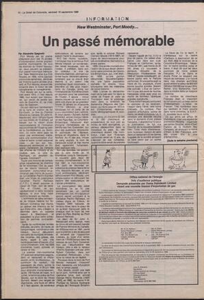 Le Soleil de Colombie, September 16, 1988, page 10