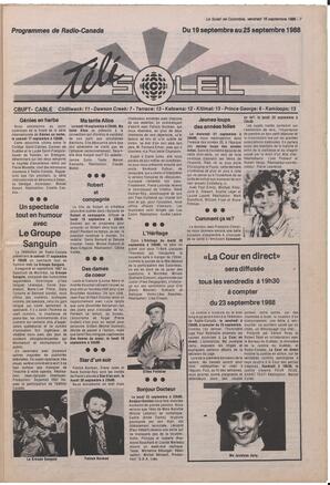Le Soleil de Colombie, September 16, 1988, page 7