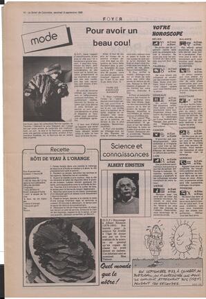 Le Soleil de Colombie, September 9, 1988, page 14