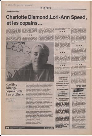 Le Soleil de Colombie, September 9, 1988, page 4