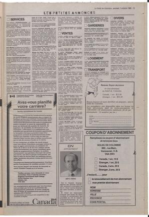 Le Soleil de Colombie, September 7, 1988, page 15