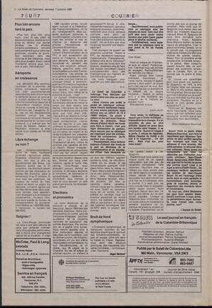Le Soleil de Colombie, September 7, 1988, page 2