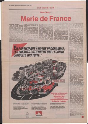 Le Soleil de Colombie, July 22, 1988, page 16