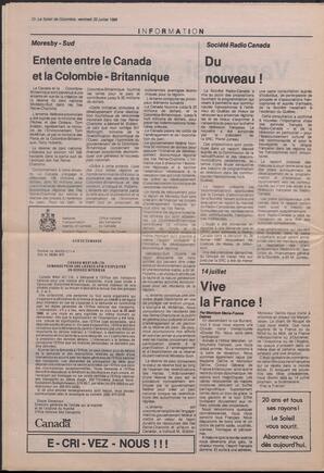 Le Soleil de Colombie, July 22, 1988, page 12