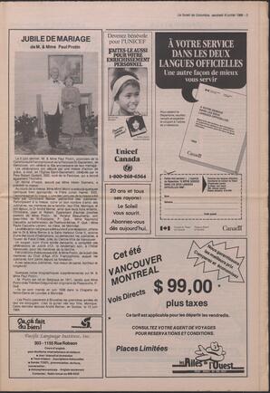 Le Soleil de Colombie, July 8, 1988, page 3