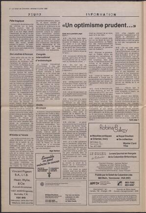 Le Soleil de Colombie, July 8, 1988, page 2