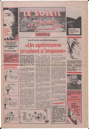 Le Soleil de Colombie, July 8, 1988, page 1