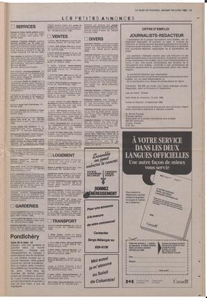 Le Soleil de Colombie, July 1, 1988, page 19