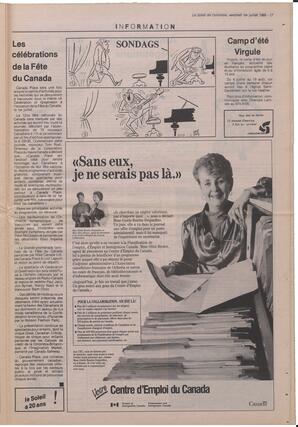 Le Soleil de Colombie, July 1, 1988, page 17