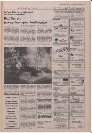 Le Soleil de Colombie, July 1, 1988, page 15