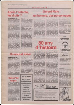 Le Soleil de Colombie, June 24, 1988, page 24