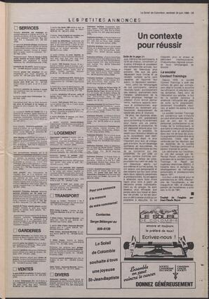 Le Soleil de Colombie, June 24, 1988, page 23
