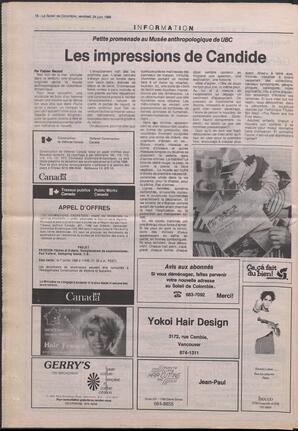 Le Soleil de Colombie, June 24, 1988, page 18