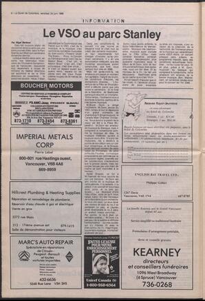 Le Soleil de Colombie, June 24, 1988, page 6