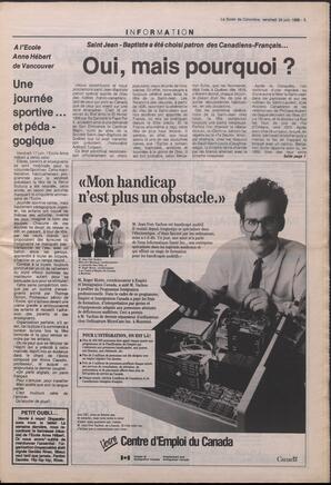 Le Soleil de Colombie, June 24, 1988, page 5