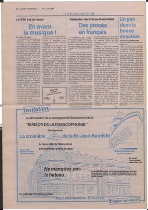 Le Soleil de Colombie, June 17, 1988, page 20