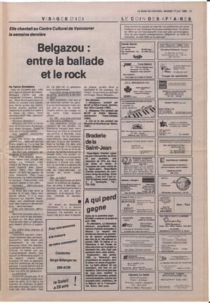 Le Soleil de Colombie, June 17, 1988, page 15