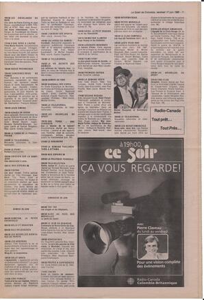 Le Soleil de Colombie, June 17, 1988, page 11