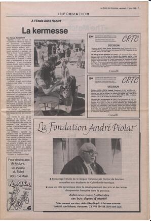 Le Soleil de Colombie, June 17, 1988, page 7