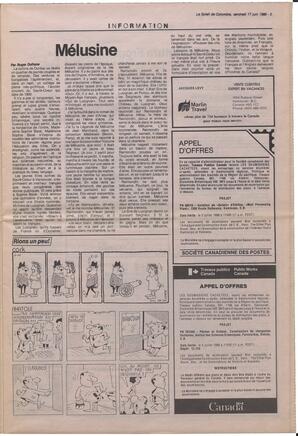 Le Soleil de Colombie, June 17, 1988, page 5