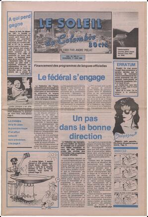 Le Soleil de Colombie, June 17, 1988, page 1