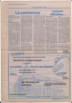 Le Soleil de Colombie, June 10, 1988, page 20
