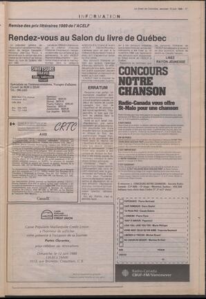Le Soleil de Colombie, June 10, 1988, page 17