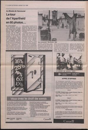Le Soleil de Colombie, June 3, 1988, page 6