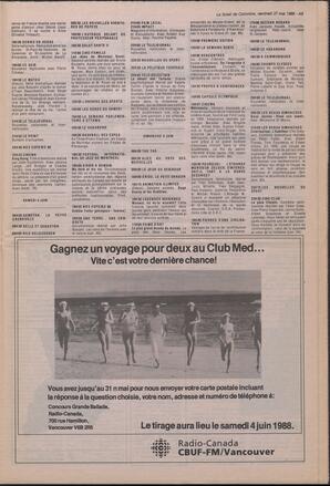 Le Soleil de Colombie, May 27, 1988, page 9