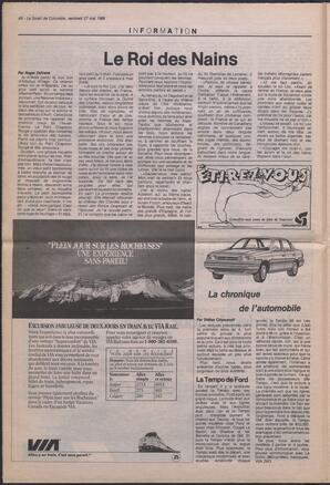 Le Soleil de Colombie, May 27, 1988, page 6