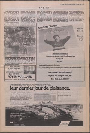 Le Soleil de Colombie, May 27, 1988, page 5
