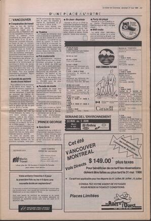 Le Soleil de Colombie, May 27, 1988, page 3
