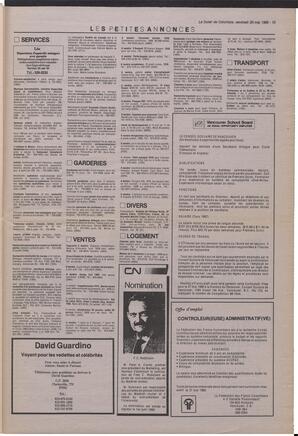 Le Soleil de Colombie, May 20, 1988, page 15