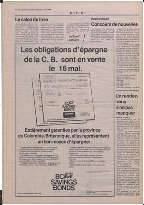 Le Soleil de Colombie, May 13, 1988, page 16