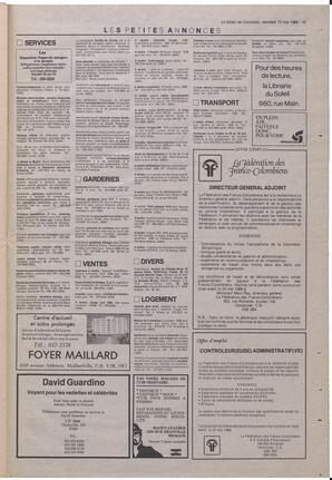 Le Soleil de Colombie, May 13, 1988, page 15