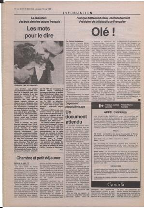 Le Soleil de Colombie, May 13, 1988, page 14
