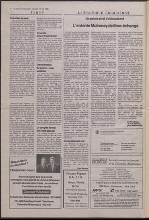 Le Soleil de Colombie, May 13, 1988, page 2