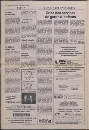 Le Soleil de Colombie, April 29, 1988, page 2