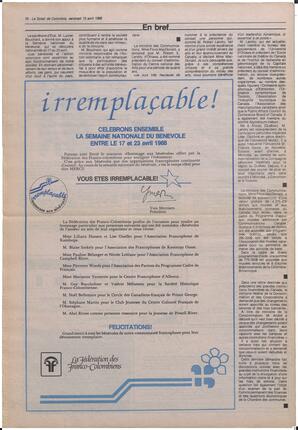 Le Soleil de Colombie, April 15, 1988, page 16