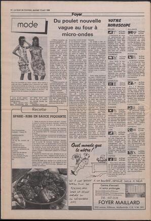 Le Soleil de Colombie, April 15, 1988, page 14