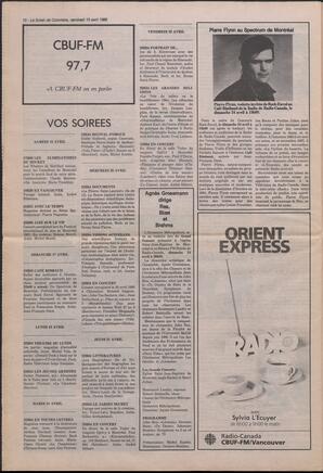 Le Soleil de Colombie, April 15, 1988, page 10
