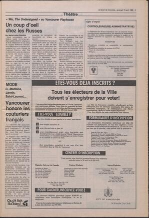 Le Soleil de Colombie, April 15, 1988, page 5