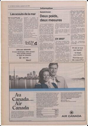 Le Soleil de Colombie, April 8, 1988, page 16