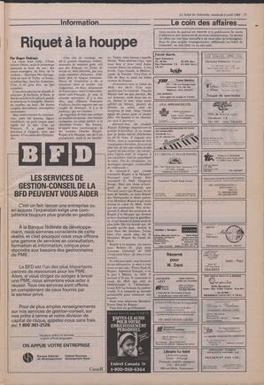 Le Soleil de Colombie, April 8, 1988, page 13