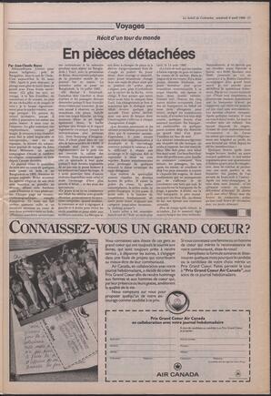 Le Soleil de Colombie, April 8, 1988, page 11